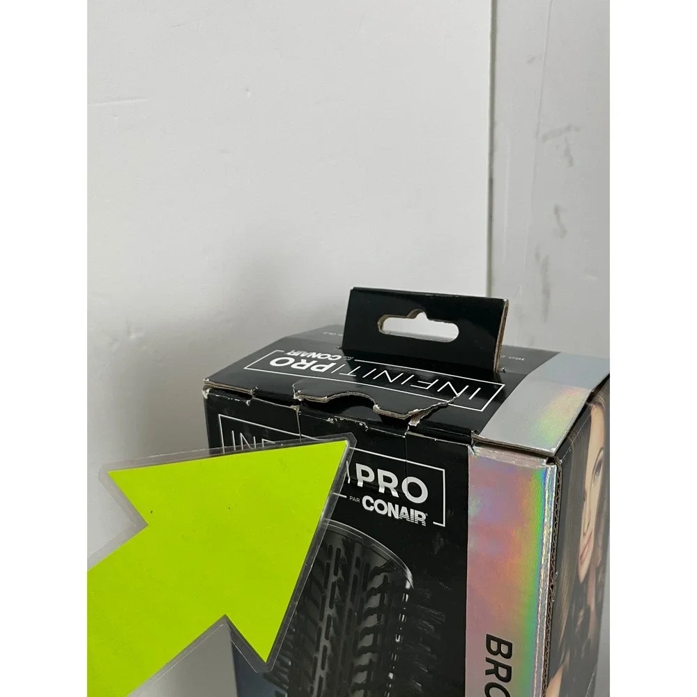 Conair InfinitiPro Ceramic Hot Air Spin Brush 2 Inch Black New Opened Box D
